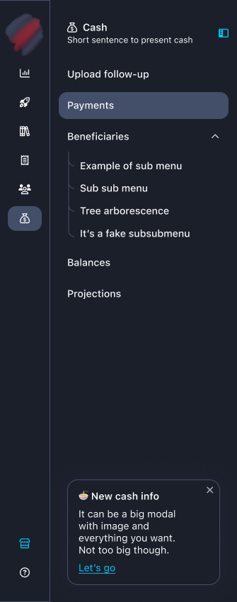 sidebar collapsed dark